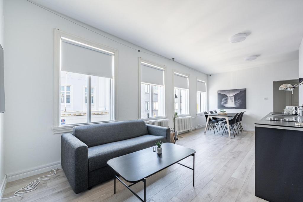 Kuchyň nebo kuchyňský kout v ubytování Ingolfsstræti Apartments by Heimaleiga