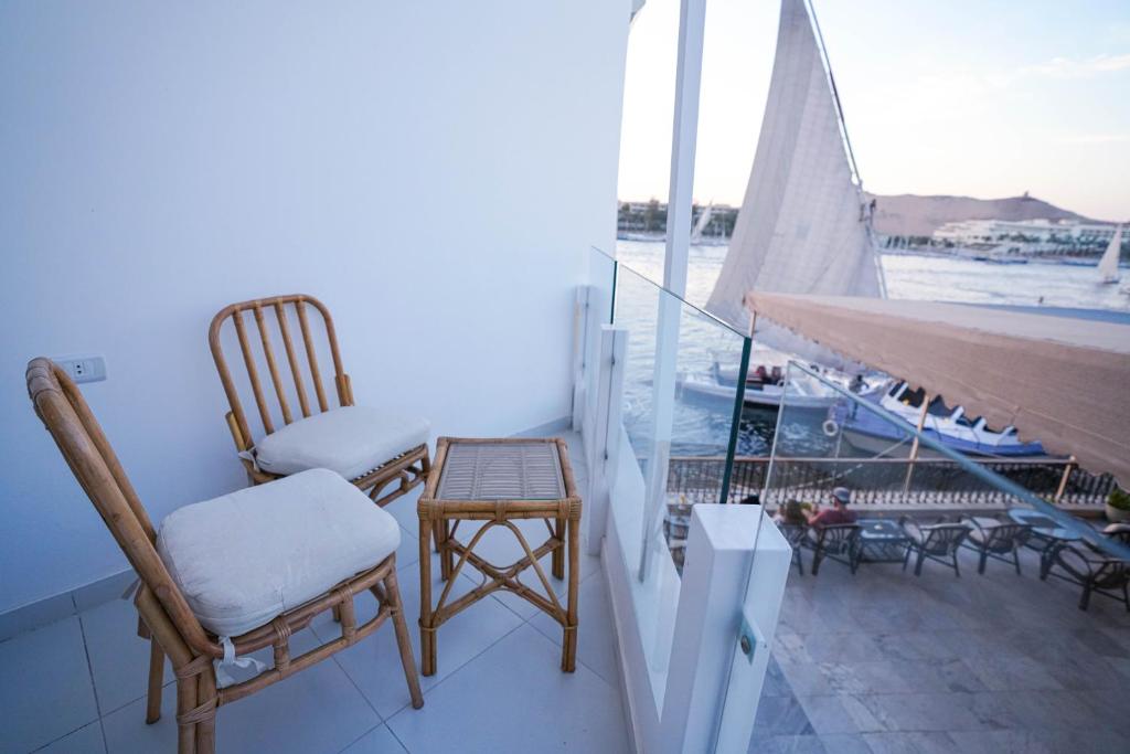 Balkón nebo terasa v ubytování Obelisk Nile Hotel Aswan
