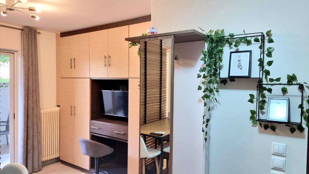 Kuchyň nebo kuchyňský kout v ubytování Stylish studio - Your private place in Lamia