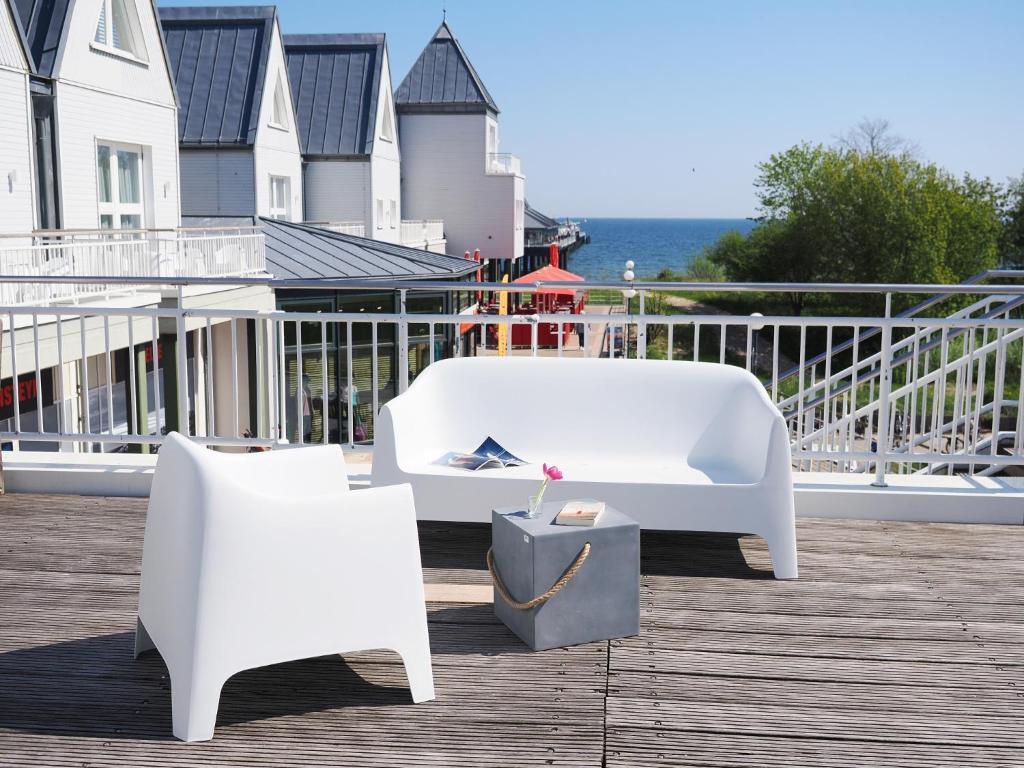 Balkón nebo terasa v ubytování Seebrücke Heringsdorf - Appartement mit 2 Schlafzimmern und Terrasse S22