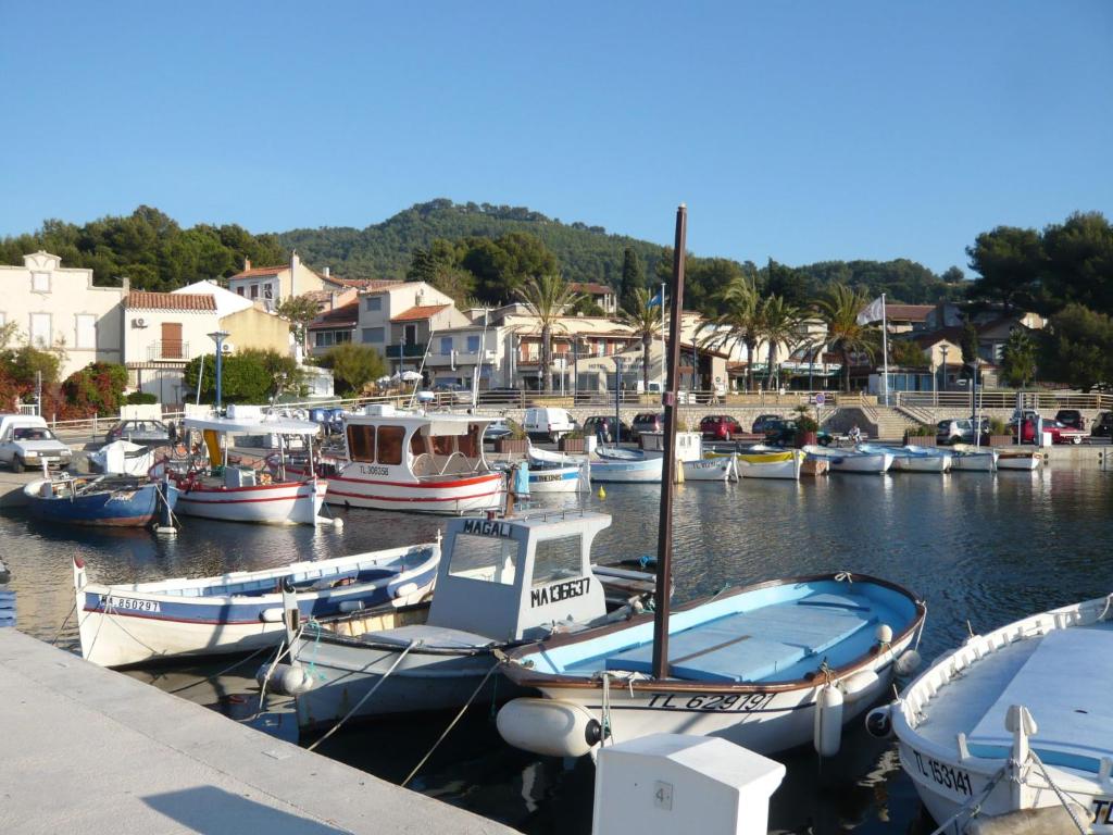 a bunch of boats are docked in a harbor at Apartment Hameau la Madrague-22 by Interhome in La Madrague