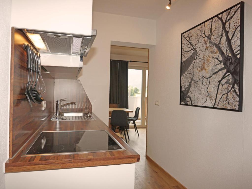 kuchnia ze zlewem i blatem w obiekcie Apartment Ladis-7 by Interhome w mieście Ladis