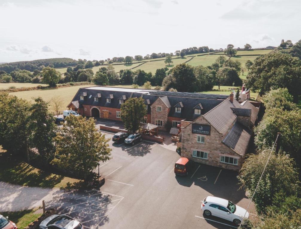 an aerial view of a house and a parking lot at The White Hart Inn in Alfreton