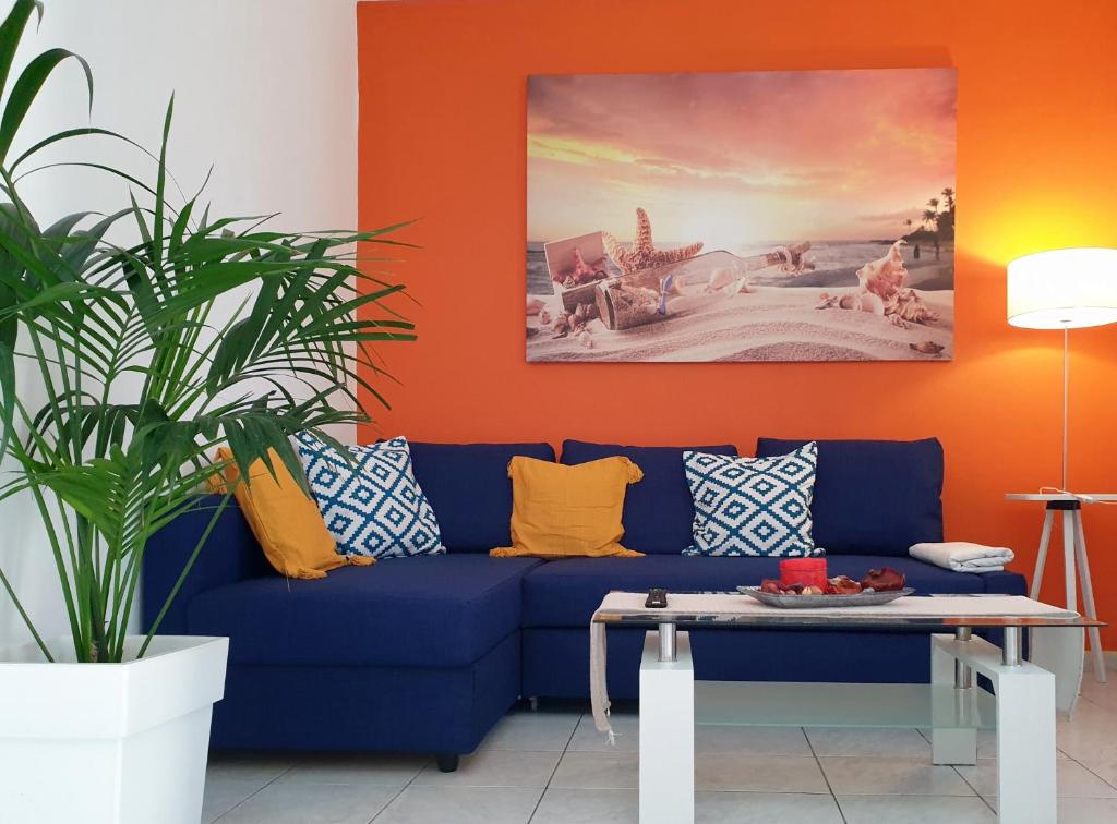 Posezení v ubytování Aloe house Lakithra