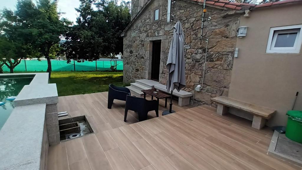 Balkón nebo terasa v ubytování A caseta de Mourelle