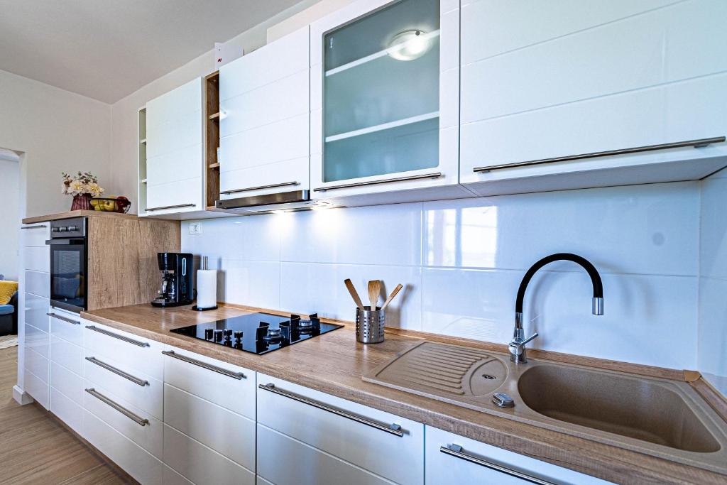 Kuchyň nebo kuchyňský kout v ubytování Apartment Korina Vela Luka Gradina