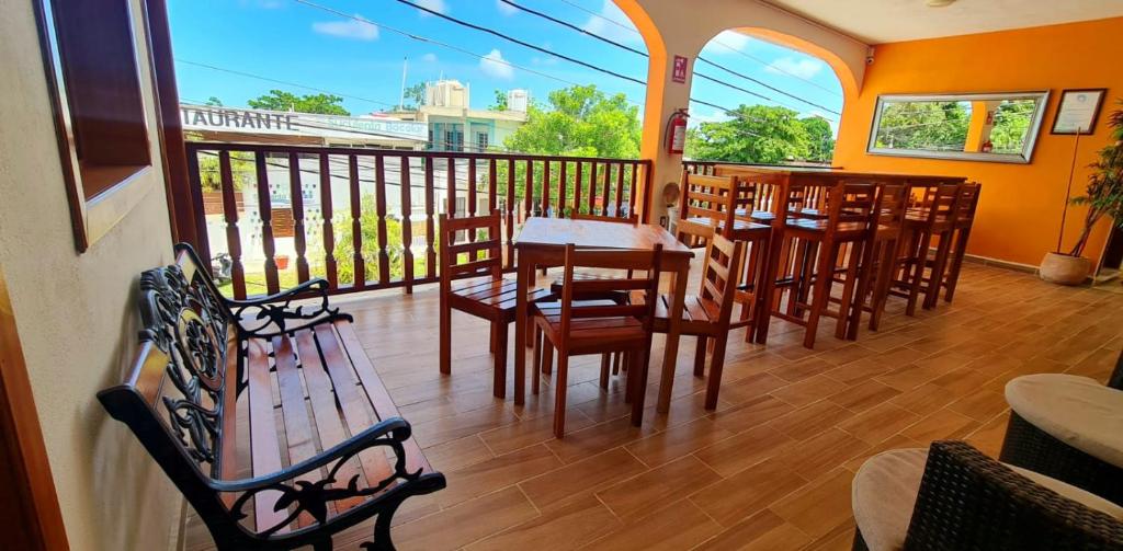 Balkón nebo terasa v ubytování Hotel Bacalar Magico