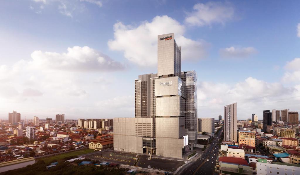 Nespecifikovaný výhled na destinaci Phnompenh nebo výhled na město při pohledu z hotelu