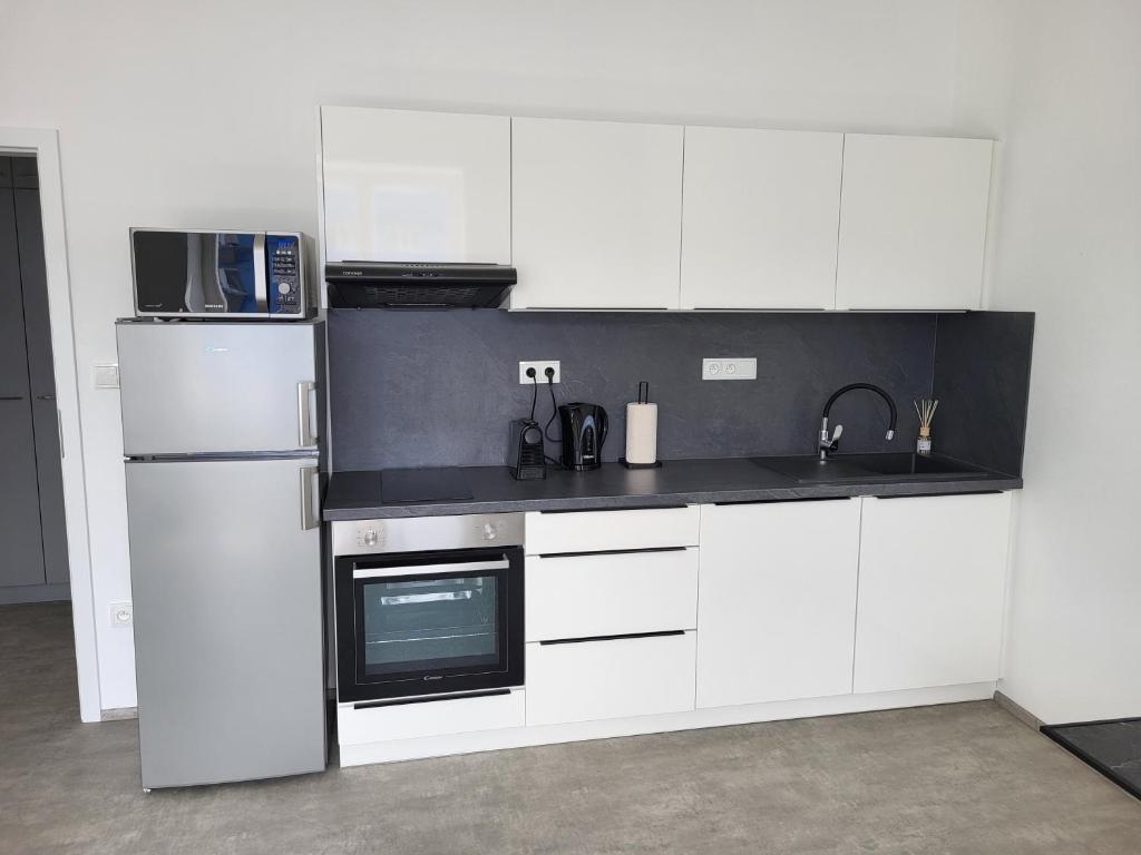 Kuchyň nebo kuchyňský kout v ubytování Apartmány Přerov 22