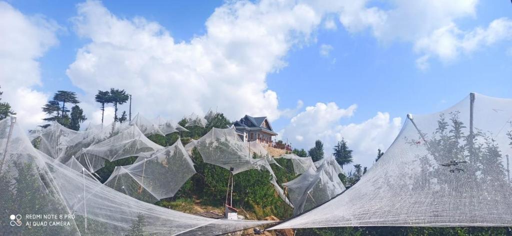 a group of nets on top of a mountain at Rai Desh Cottages in Shimla