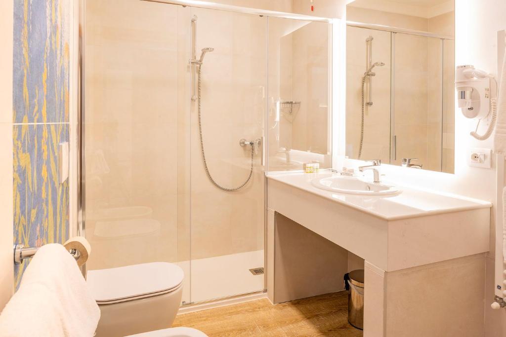 Koupelna v ubytování Hotel Centrale