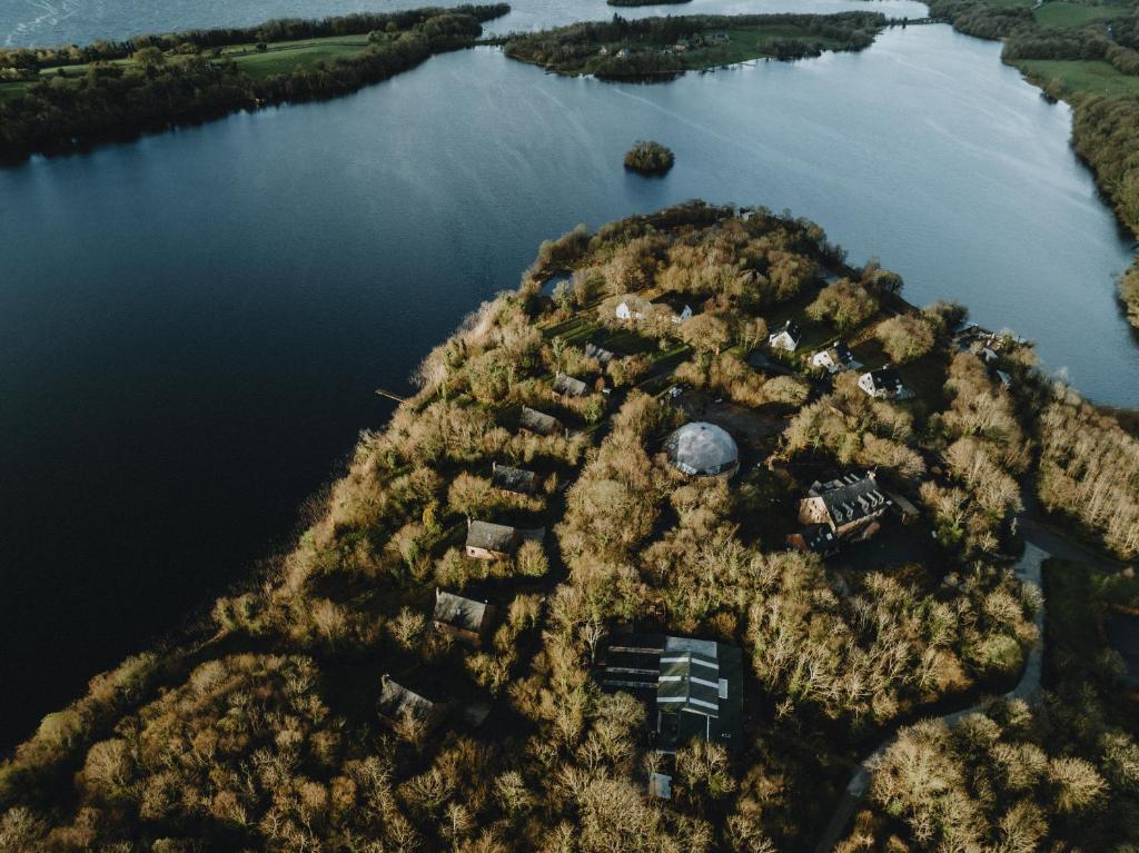 an island in the middle of a body of water at The Elements Lodge in Pettigoe