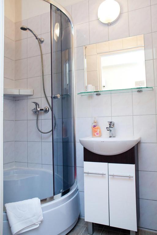 Koupelna v ubytování Hotel Politański
