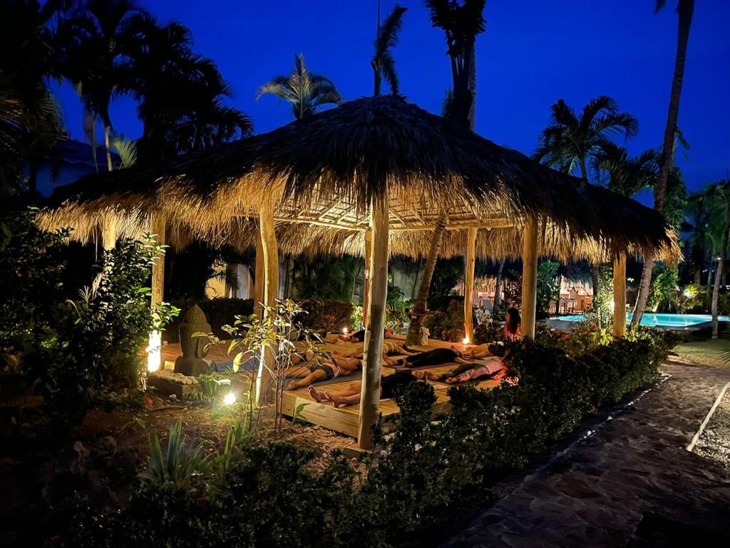 Un jardín fuera de Hotel La Tortuga