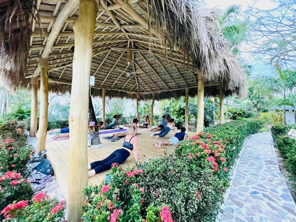 Un jardín fuera de Hotel La Tortuga