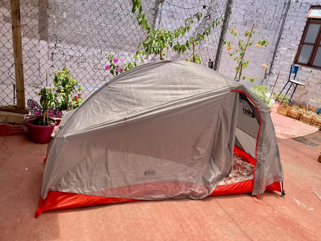 a tent is set up on a patio at Home Sweet Home Guanajuato in Guanajuato