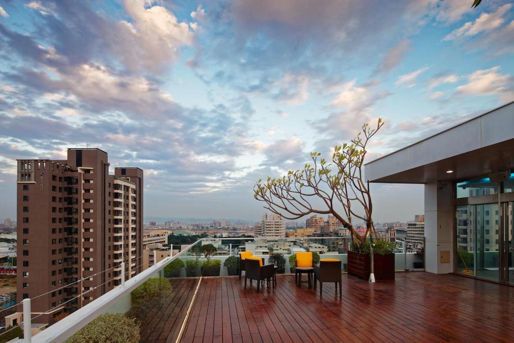 Balkón nebo terasa v ubytování Hotel 7 Taichung