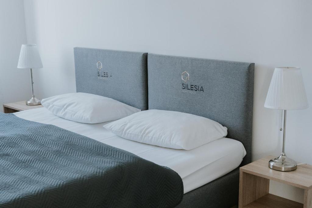 Posteľ alebo postele v izbe v ubytovaní Silesia Apartments
