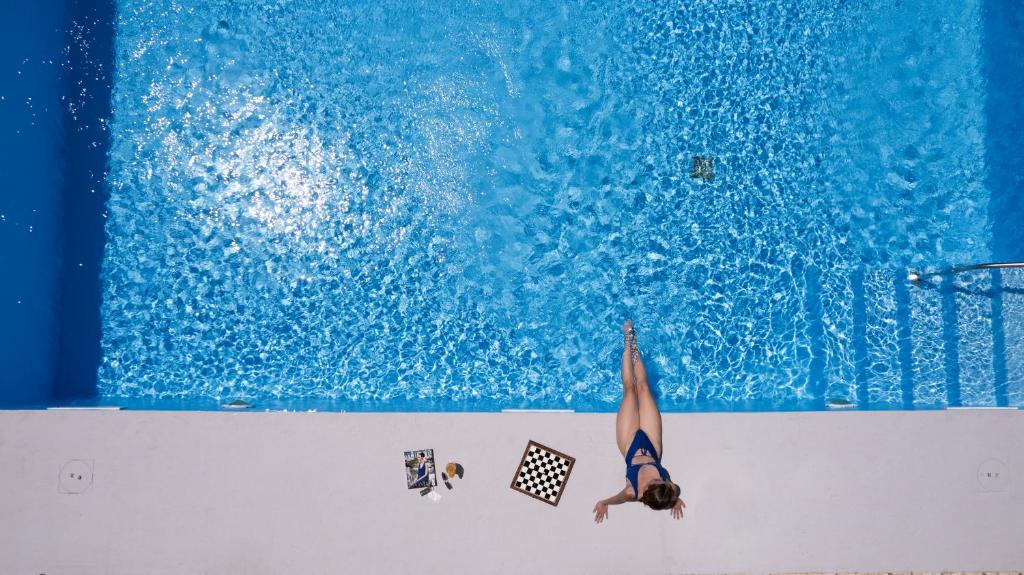 Bazén v ubytování Chrisovalanto Hotel nebo v jeho okolí