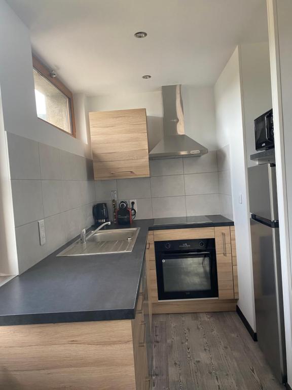 Kuchyň nebo kuchyňský kout v ubytování Appartement Mende 2 Chambres Canapé lit WIFI Gratuit