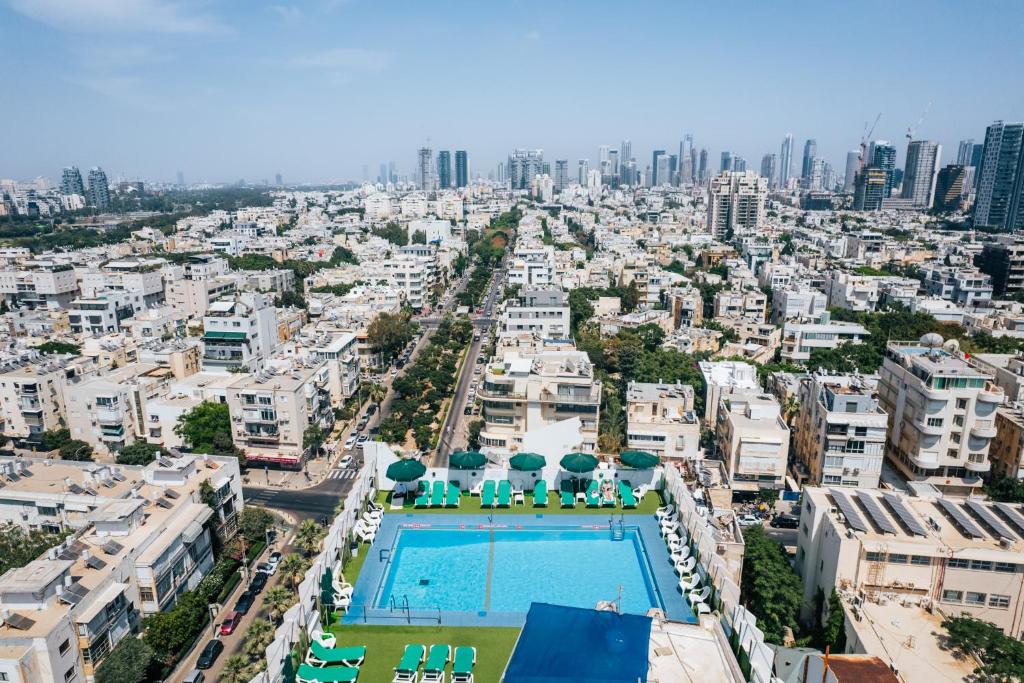 Nespecifikovaný výhled na destinaci Tel Aviv nebo výhled na město při pohledu z hotelu