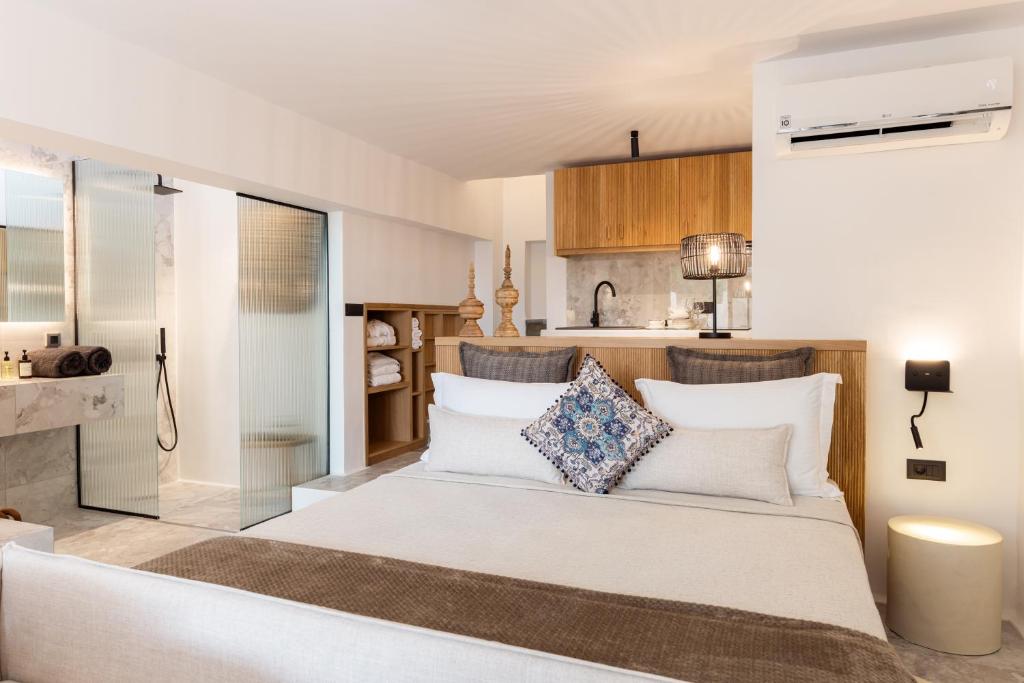 Kuchyň nebo kuchyňský kout v ubytování Athina Studios and Suites Plaka