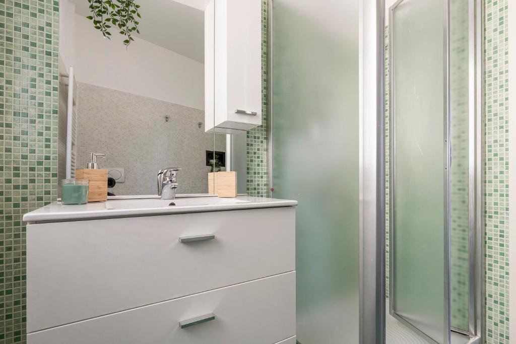 Koupelna v ubytování Appartamento con Terrazzo Vistalago