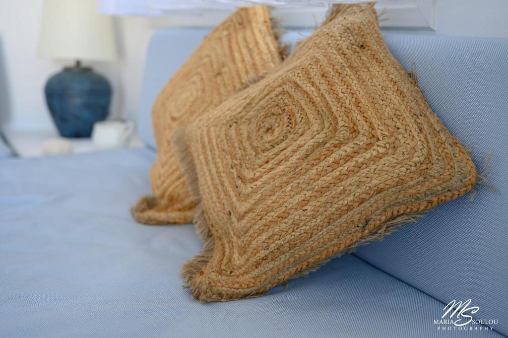 Postel nebo postele na pokoji v ubytování Siridaki Homes Leros