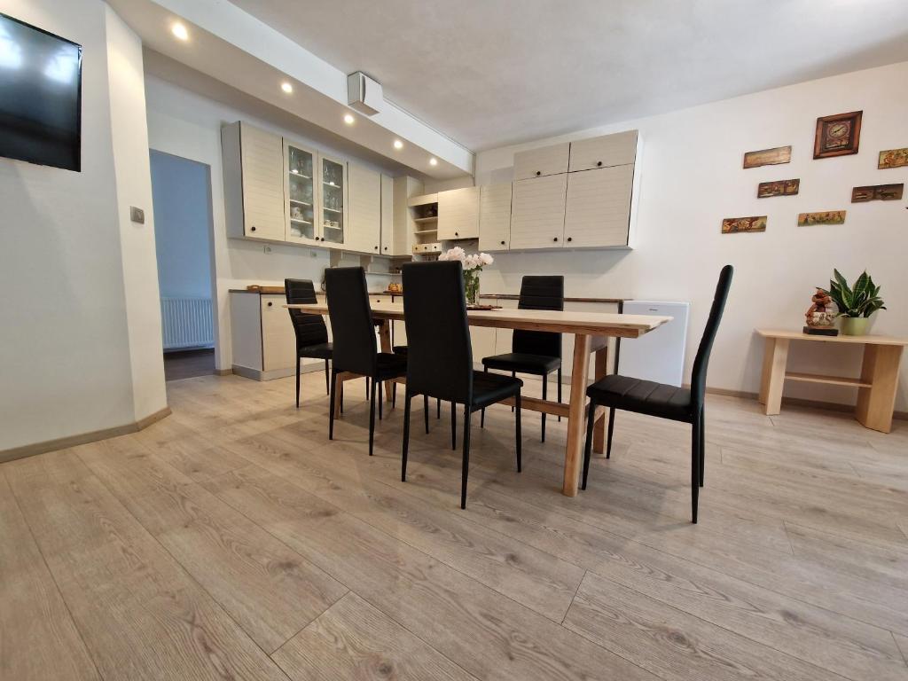 Kuchyň nebo kuchyňský kout v ubytování Medeni Apartma