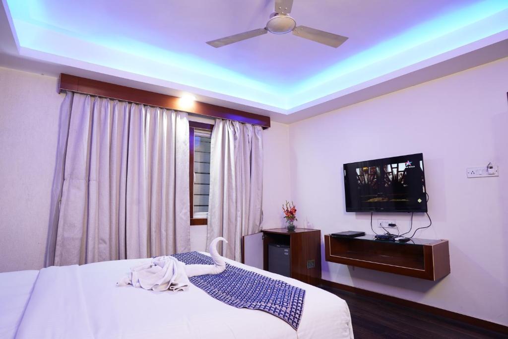 TV a/nebo společenská místnost v ubytování Hotel Emirates