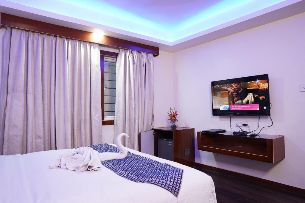 TV a/nebo společenská místnost v ubytování Hotel Emirates