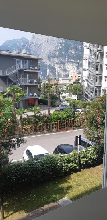 a view of a parking lot with cars parked at Easy Gardalake in Riva del Garda