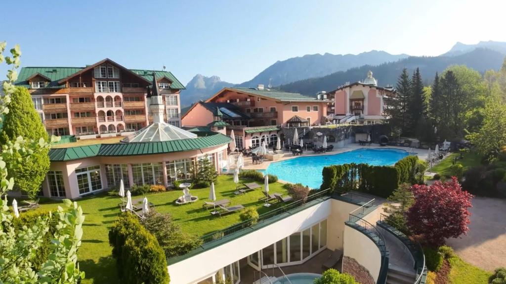 Üldine mäevaade või majutusasutusest Wellnesshotel ...liebes Rot-Flüh pildistatud vaade
