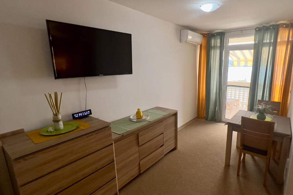 Televízia a/alebo spoločenská miestnosť v ubytovaní Apartments 4Mios