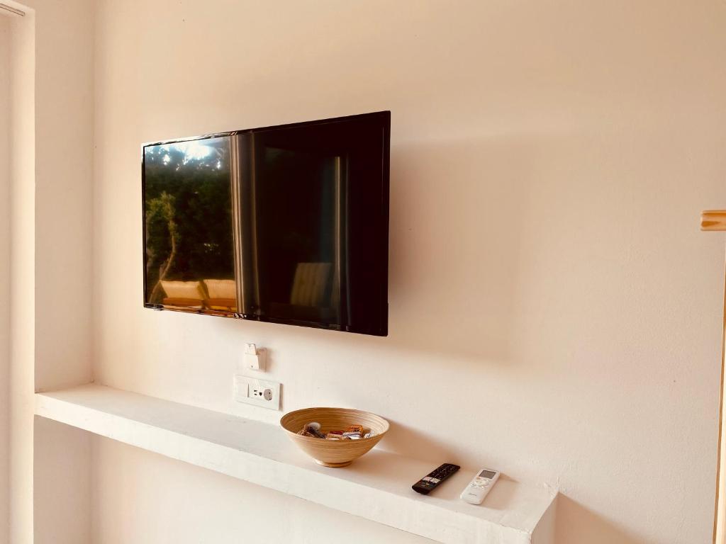 TV a/nebo společenská místnost v ubytování NikLuDin suites & studios