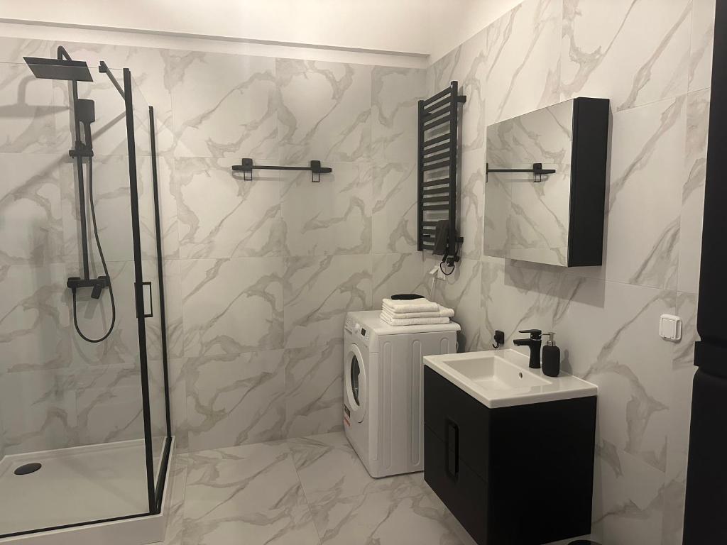Koupelna v ubytování Apartamenty Przy Deptaku