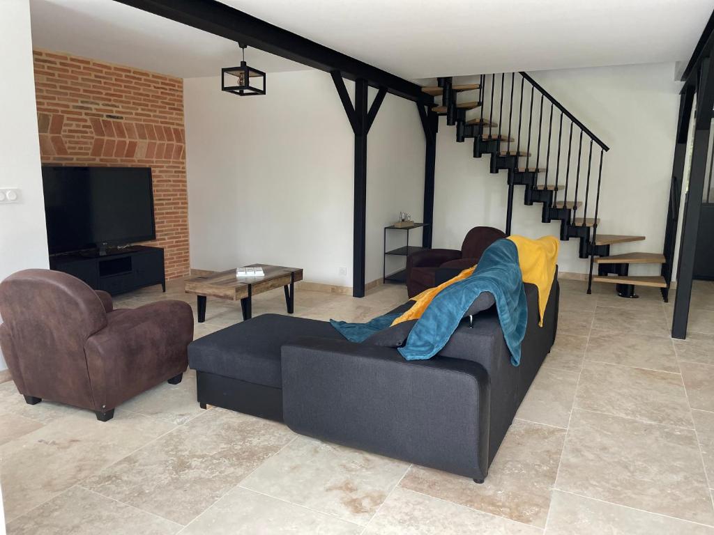 Posezení v ubytování gîte Le Mont Marsis