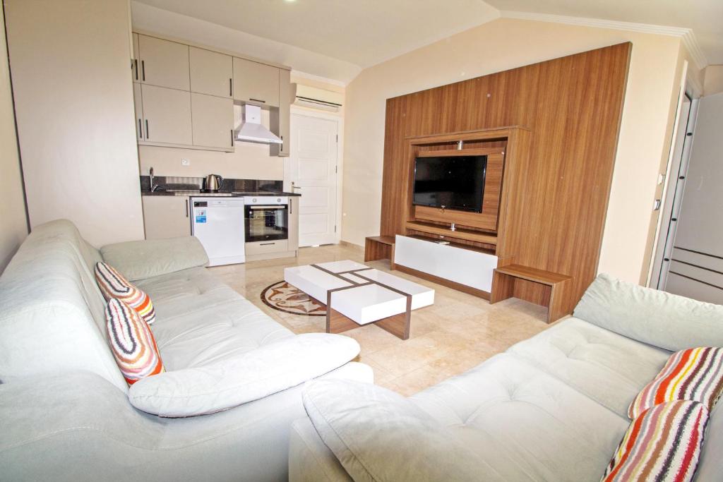 Kuchyň nebo kuchyňský kout v ubytování Nokta Faralya Suit Apart, Fethiye, Ölüdeniz
