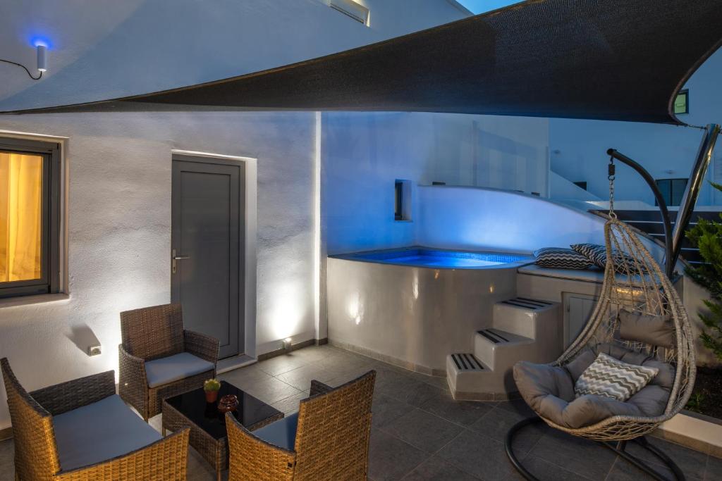 Posezení v ubytování Potamida Suites