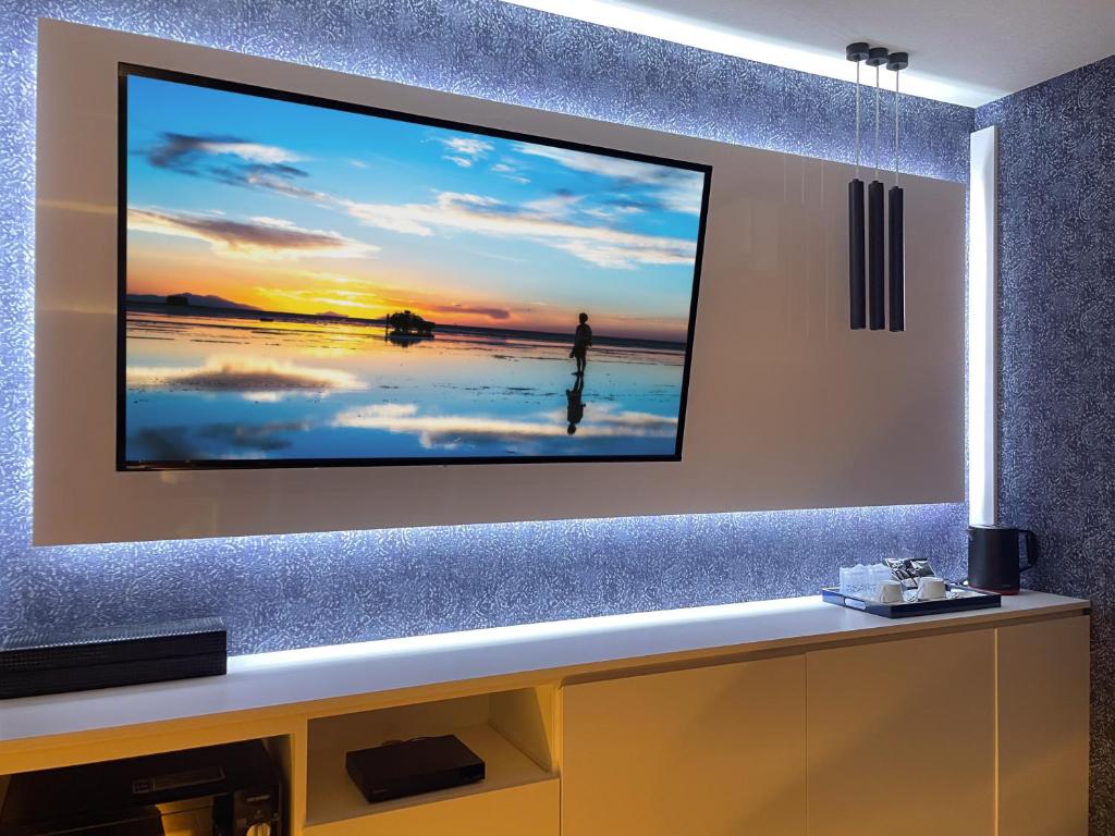 TV a/nebo společenská místnost v ubytování Hotel ZALA