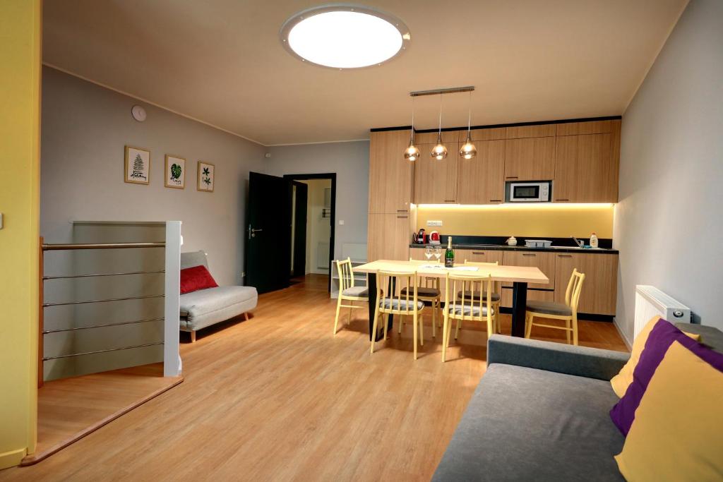 Kuchyň nebo kuchyňský kout v ubytování APARTMÁNY ADAM