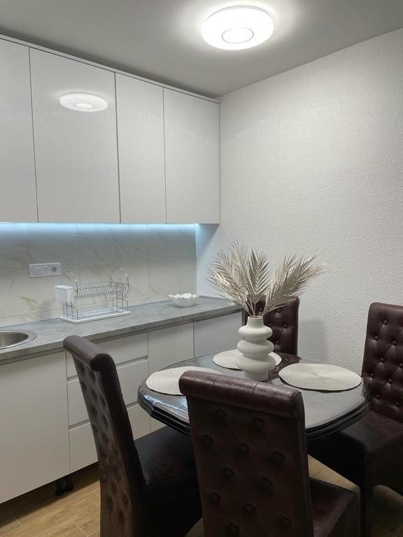 Kuchyň nebo kuchyňský kout v ubytování Apartman Splendid