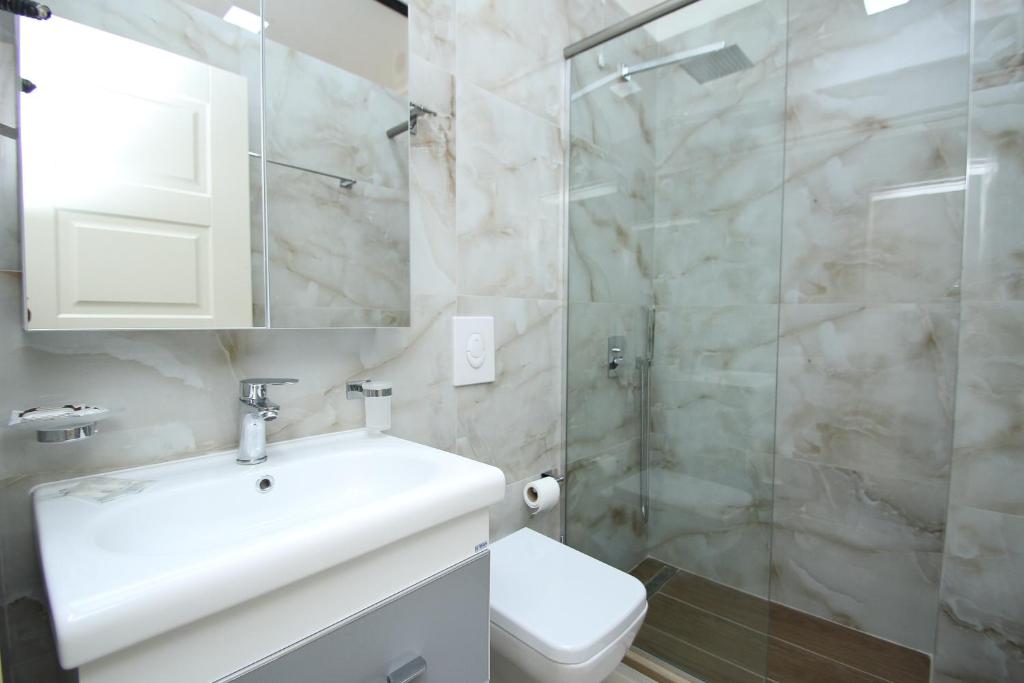 Koupelna v ubytování Hotel Roalb