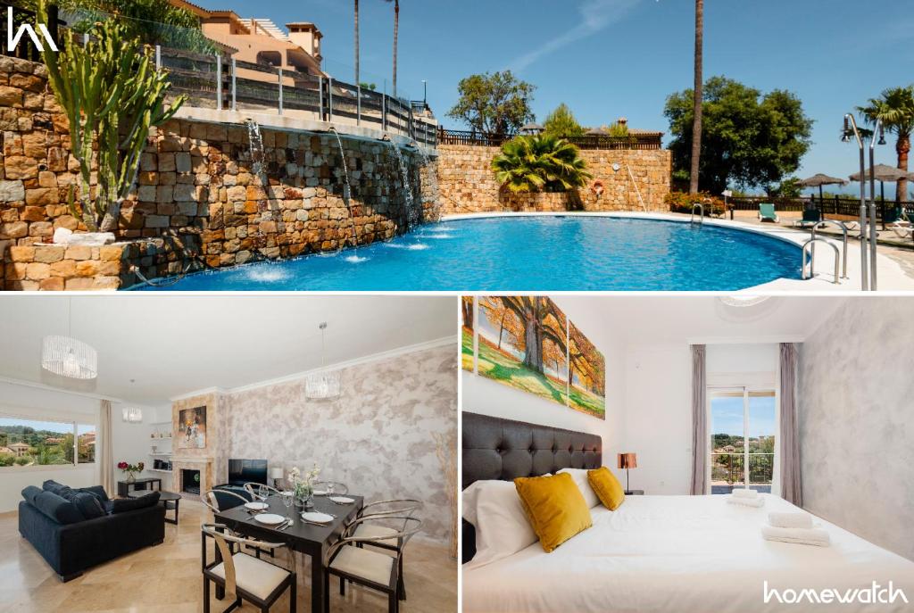une villa avec une piscine et une maison dans l'établissement Holiday home with private garden in Elviria , La Mairena, à Ojén