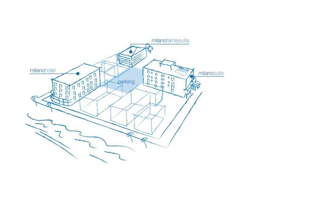 ベッラーリア・イジェア・マリーナにあるMilano Resortの提案建物の模式図