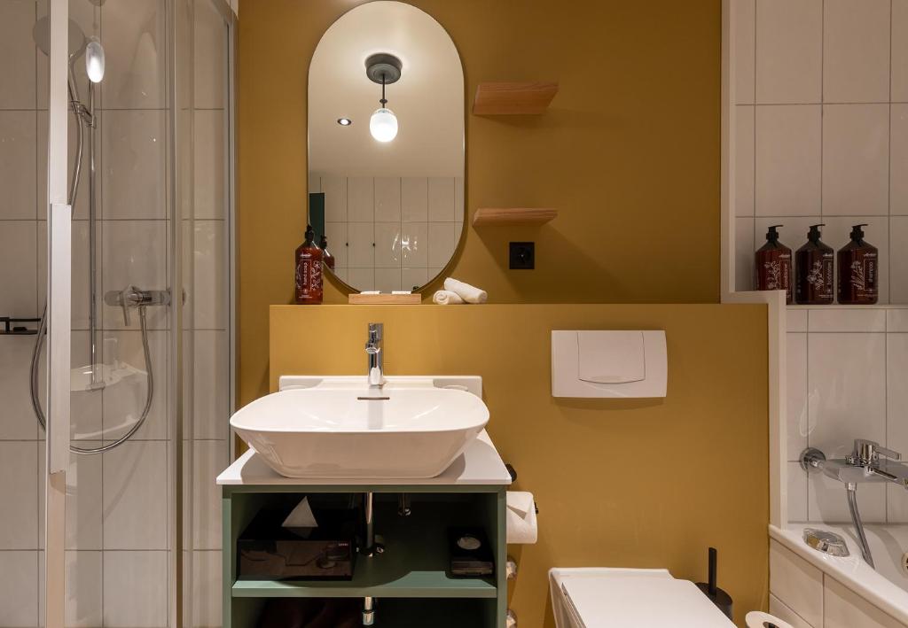 Koupelna v ubytování Hotel Schweizerhof Lenzerheide