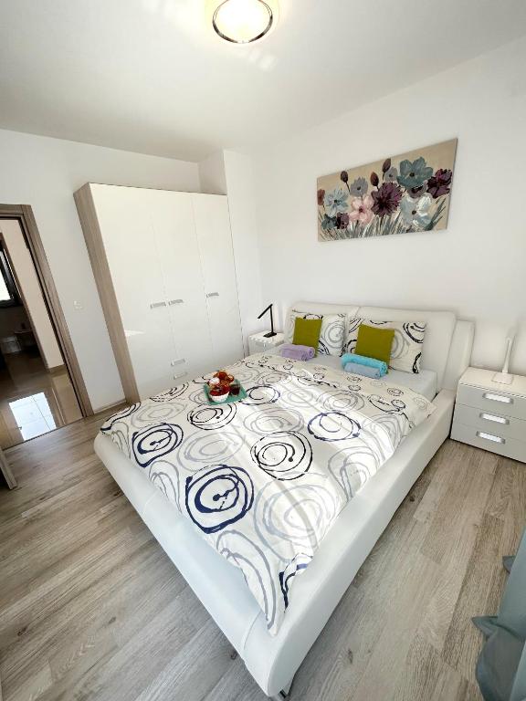 Postel nebo postele na pokoji v ubytování Holiday house "Sabine green"