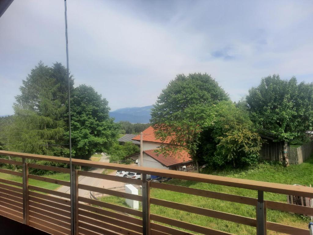 a view from the balcony of a house at Ferienhaus Bergstätter Sonne in Immenstadt im Allgäu