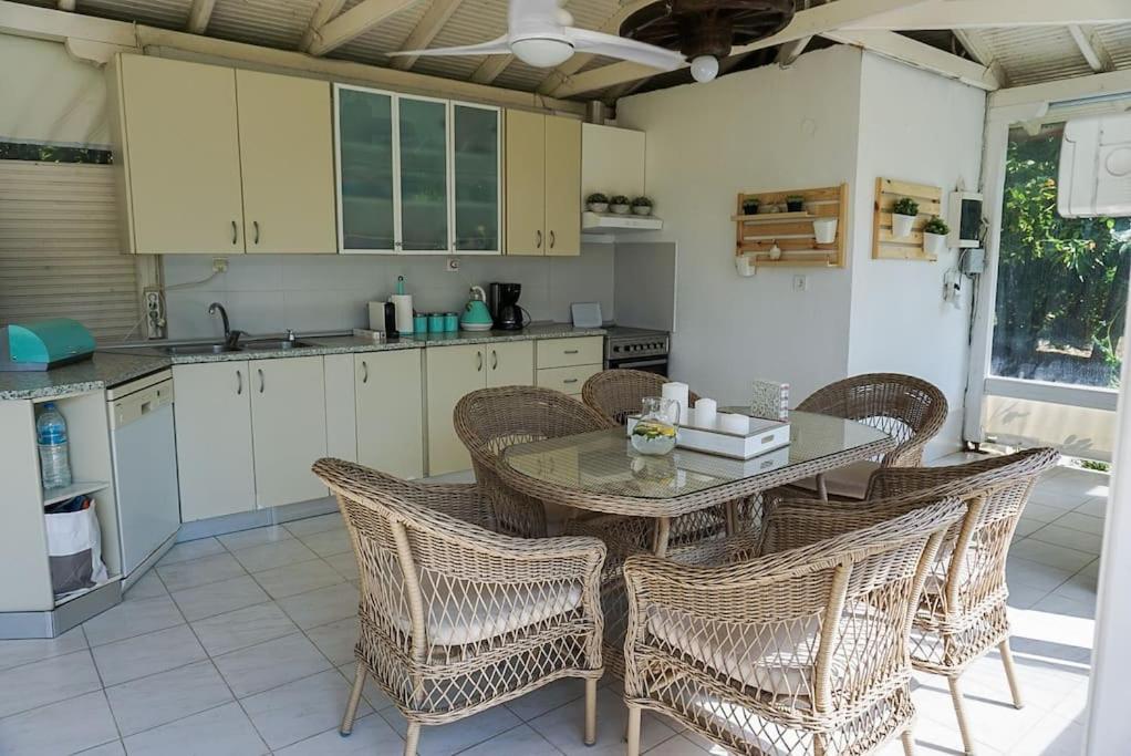 Kuchyň nebo kuchyňský kout v ubytování SeaFront Villa Glaros