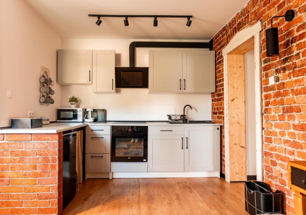 Kuchyňa alebo kuchynka v ubytovaní Apartamenty sudeckie nad zalewem III